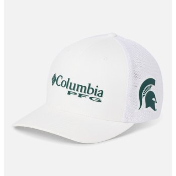 Pánské Kšiltovky Columbia PFG Mesh Ball - Michigan State Bílé BKIUXO023